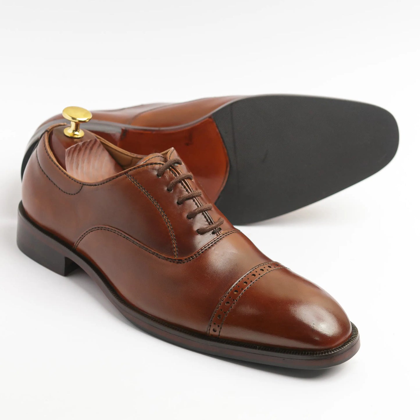 Brown Classic Captoe Oxfords