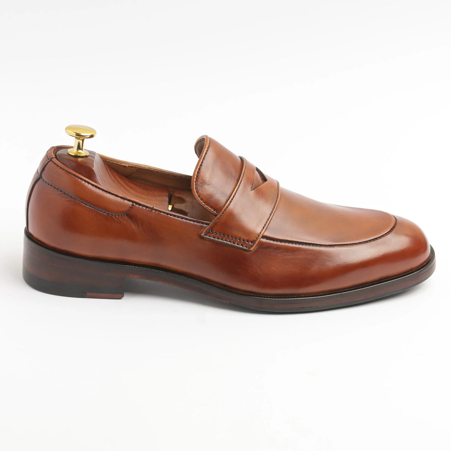 Dark Tan Classic Penny Loafers
