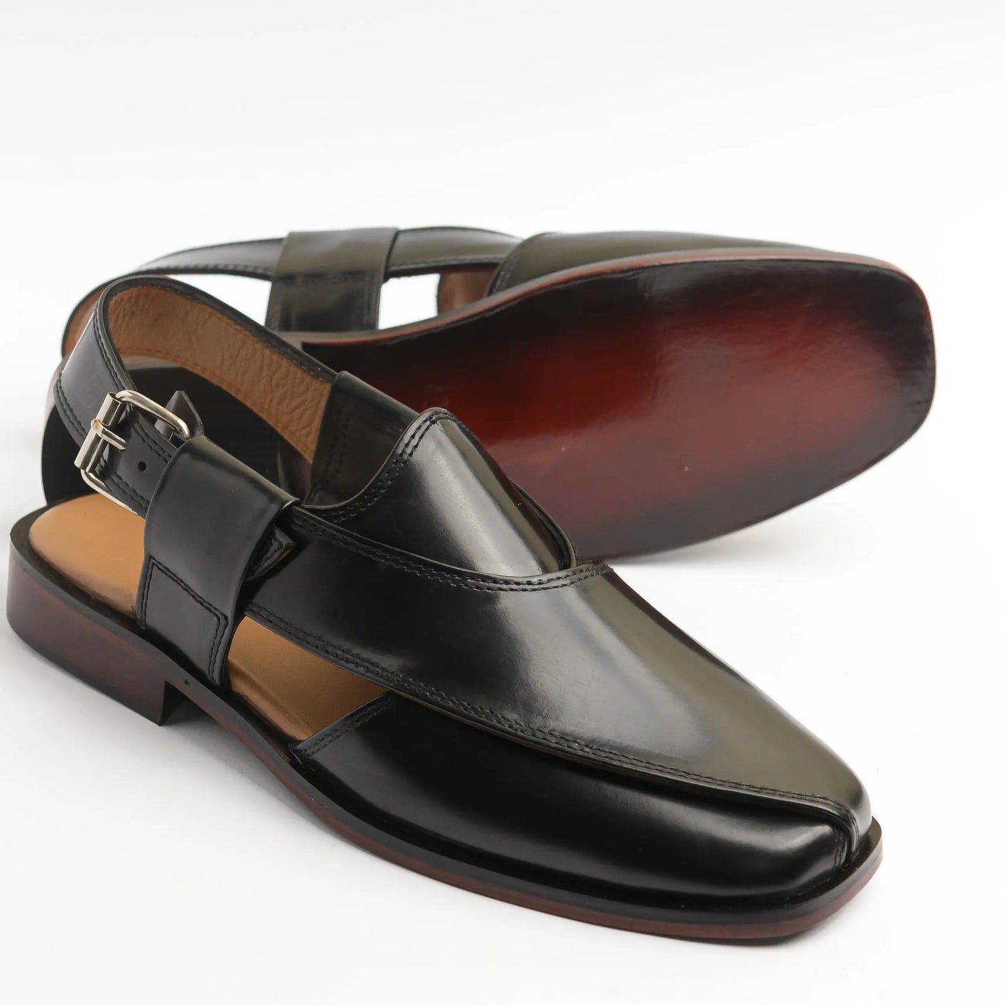 Black Peshawari Chappal