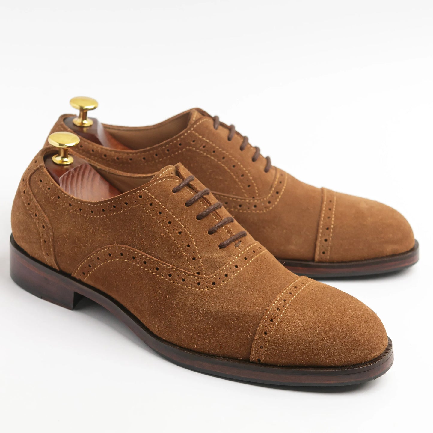 Captoe Oxfords Suade Tan