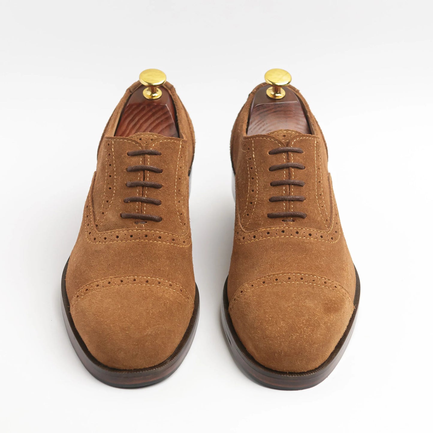 Captoe Oxfords Suade Tan
