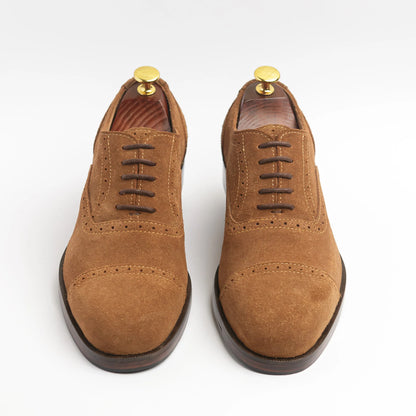 Captoe Oxfords Suade Tan