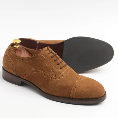Captoe Oxfords Suade Tan