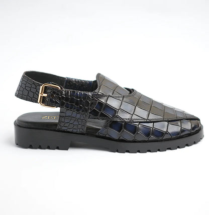 Nawab - Navy Blue Croc