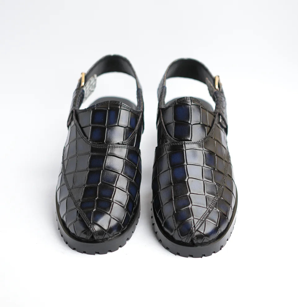 Nawab - Navy Blue Croc