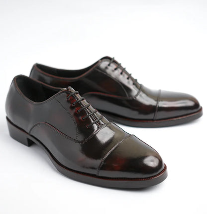 Regent Tan Burgundy leather wholecut Oxford shoes for men